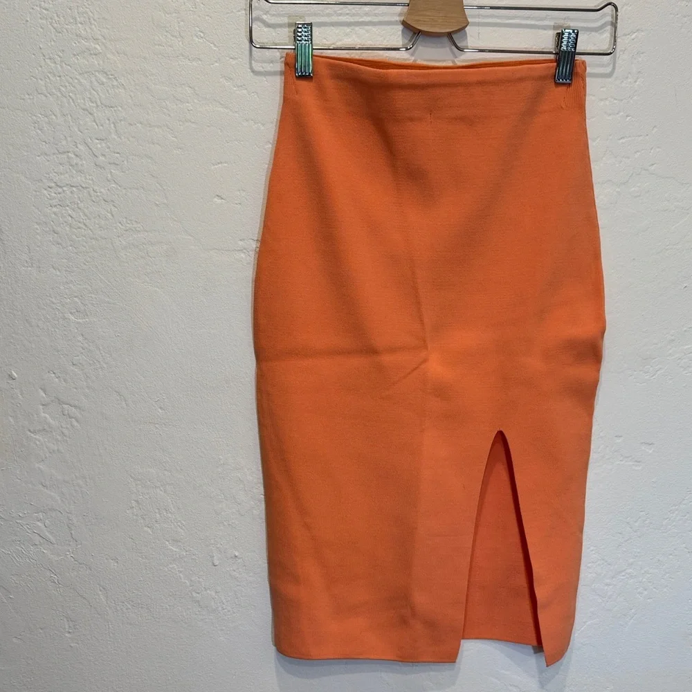 Vibrant Coral Pencil Skirt - Picture 1 of 2